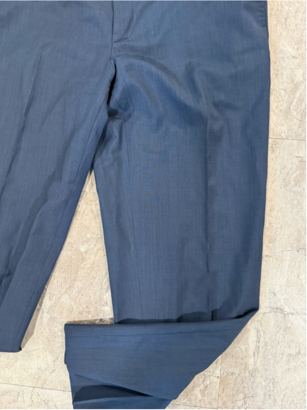 Zanella Dress Pants 38x28 Navy Blue Wool Flat Front Lined Trousers Made in Italy - Picture 2 of 6